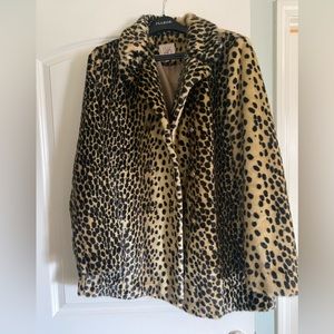 Roz & Ali faux fur pea coat size XL